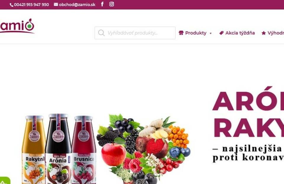 Zamio, s. r. o. – BIO ovocie pre vaše zdravie (arónia, čierne ríbezle, baza čierna)