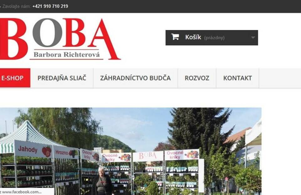 Záhradníctvo BOBA: sadenice jahôd, ovocné stromy, kríky, rastliny i semená 